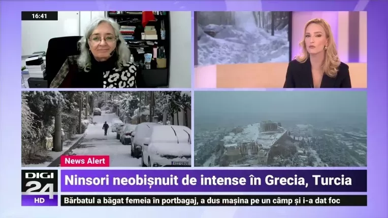 Furtuna "Barbara" face ravagii in Atena. Guvernul indeamna oamenii sa reduca "drastic" deplasarile