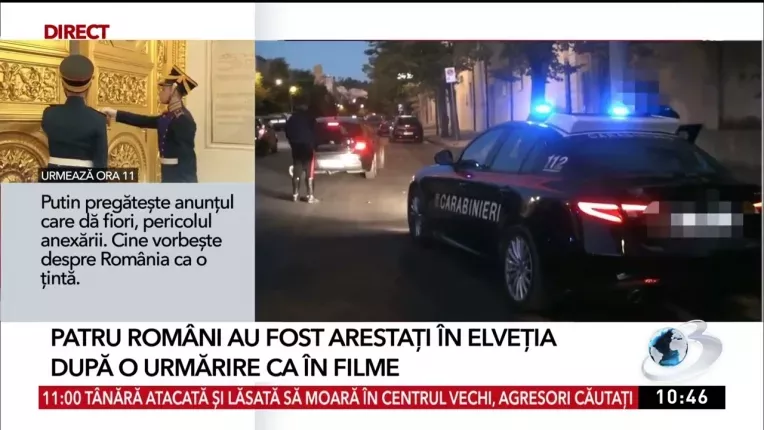 Urmarire ca in filme pe autostrada, dupa ce patru romani au jefuit un magazin de bauturi alcoolice